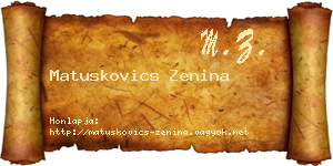 Matuskovics Zenina névjegykártya